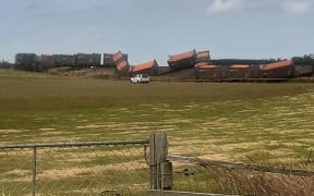 Train derailment near Wright's Bush, Southland, 11 January 2021.