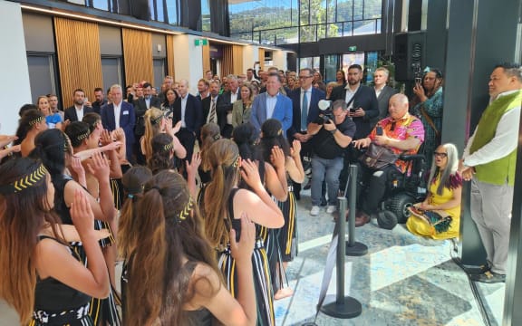 South Wellington Intermediate's kapa haka group performed for guests at the opening of the new hospital.