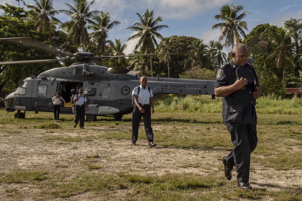 Royal New Zealand Air Force NH90 helicopters have been helping transport election officials, ballot boxes and other election material to remote communities in Solomon Islands.