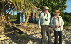 Philatelist Hugh Bennet, pictured touring Tuvalu with his wife, Gwyneth, has long been interested in the remote island nation because of its notable stamps.