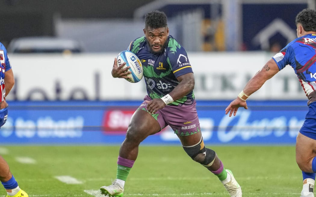 Timoci Tavatavanawai during the Highlanders v Hurricanes, Super Rugby Pacific match, Forsyth Barr Stadium, Dunedin.