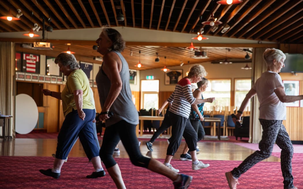 Dancers in a seniors class