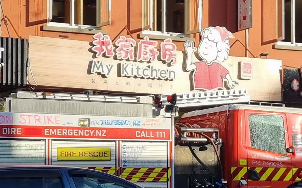 The commercial building on Dominion Rd in Auckland where a fire broke out early Tuesday morning, 19 August 2025.