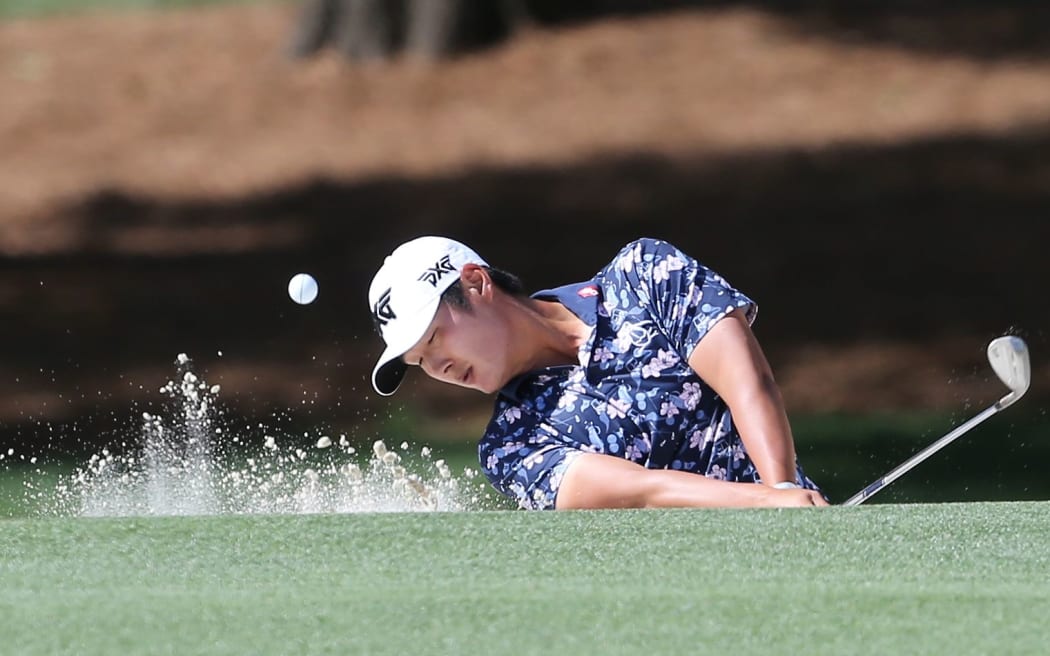 Danny Lee chips from a bunker on the 10th green during the first round of the Wells Fargo Championship in Charlotte.