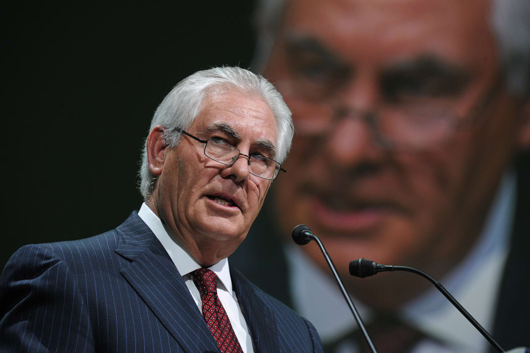 Exxon Mobil chairman and CEO Rex Tillerson addresses the World Gas Conference in Paris in June 2015. Tillerson is US President-elect Donald Trump's top pick for secretary of state, US media report.