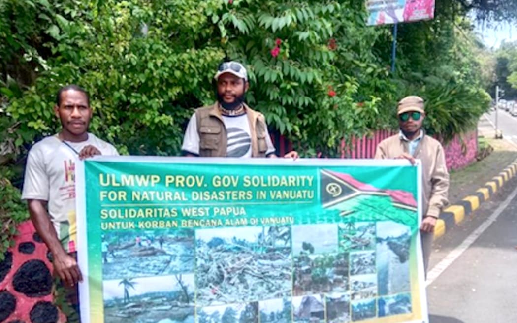 West Papuans in a solidarity fundraising rally to support for the victims of this month's tropical cyclones in Vanuatu.