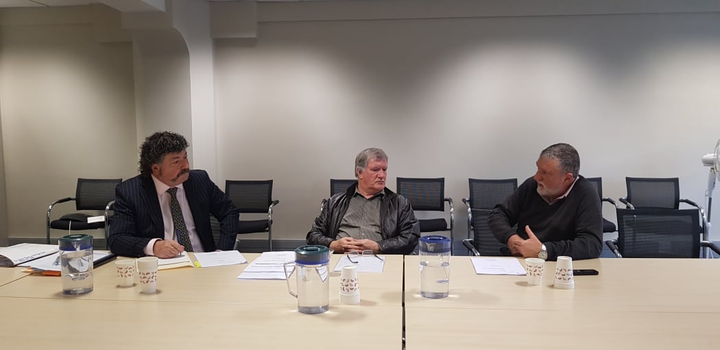 Left to right - Simon Meikle, Warren Derbie and Kevin O'Sullivan .