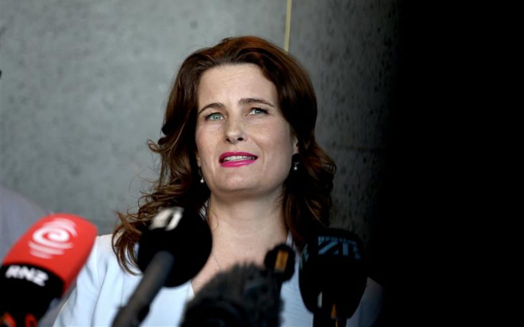 Minister of Finance Nicola Willis at a media stand up in Auckland, 25 August 2025.