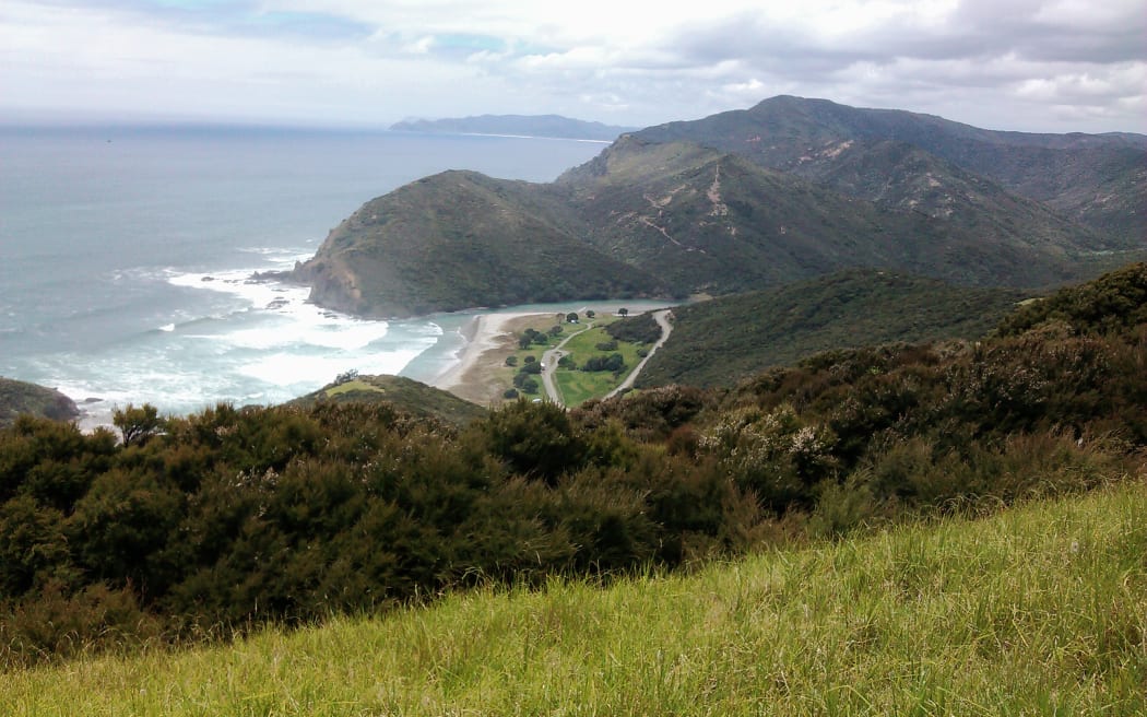 Cape Reinga looking south to Tapotupotu and Spirits Bay.