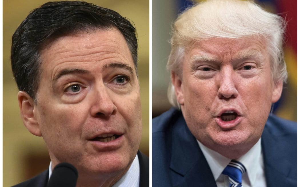 Former FBI Director James Comey and US President Donald Trump.