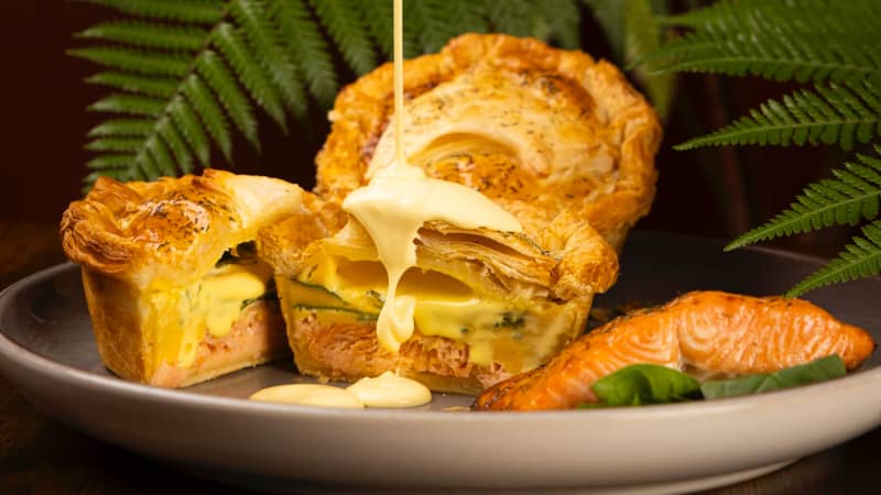 A pie inspired by eggs benedict at Salut in Wellington.