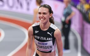 Maia Ramsden from New Zealand is competing in the 1500 meters event at the 2024 World Athletics Championships at the Emirates Arena in Glasgow. (Photo by MI News/NurPhoto)
