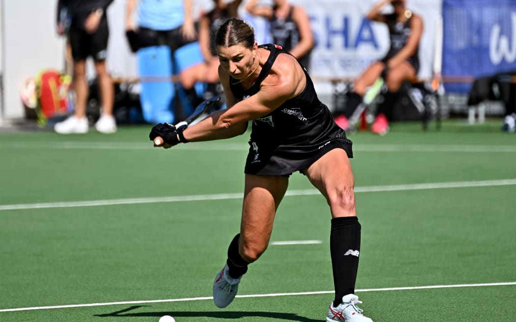 Olivia Merry of New Zealand Black Sticks in action, 2023.