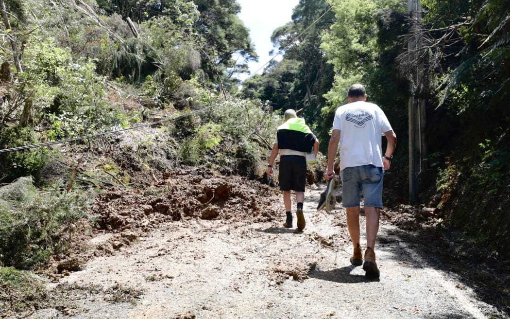 Slip damage in Titirangi, Auckland.