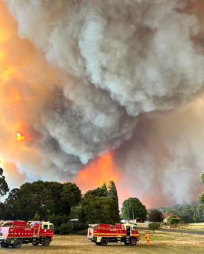 Crews from surrounding CFA units have been called in to help fight the fire.