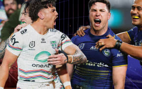 Warriors half Chanel Harris-Tavita and Eels half Mitch Moses.
