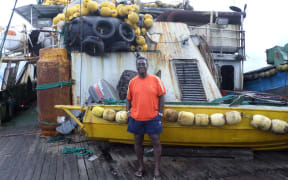 Dr. Transform Aqorau on board the F/V Lojet purse seiner in this file photo during an over two-week trip