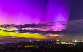 Aurora Australis as seen from the Port Hills in Christchurch at around 11pm on 20 January.  Supplied / Elton McAleer