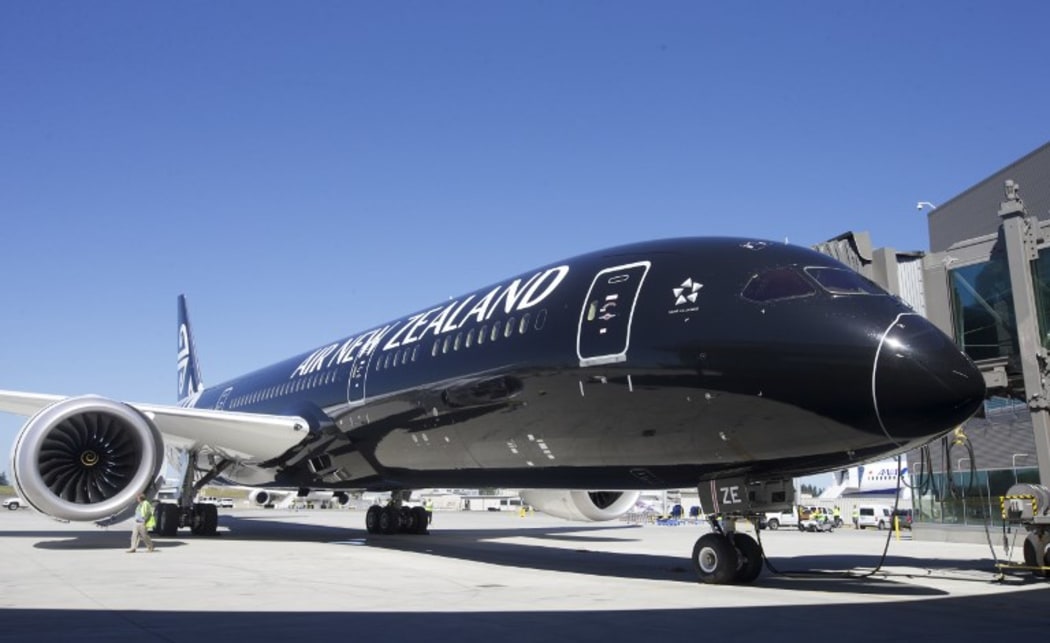 An Air New Zealand 787-9 Dreamliner at the Boeing Delivery Center in 2014.