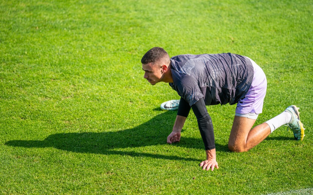 Goalkeeper Nik Tzanev of New Zealand.