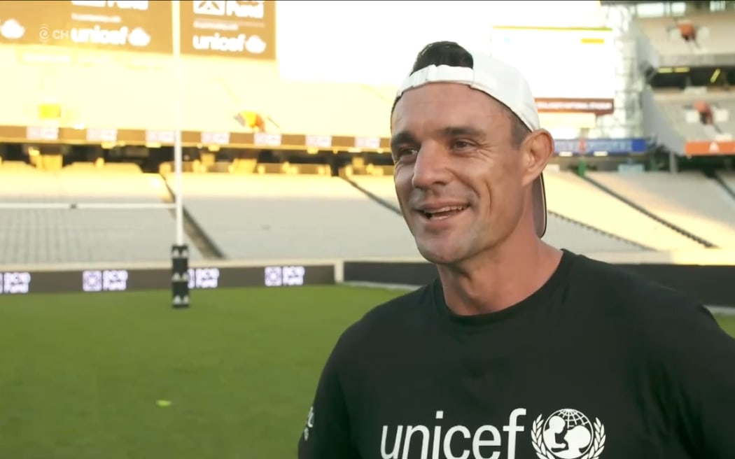 All Blacks great Dan Carter at Eden Park as he nears the end of the kickathon.