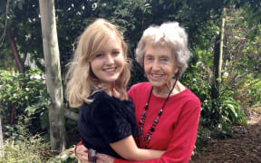 Reporter Rachel Thomas, with her gran, Jill Thomas, sharing a real life hug.