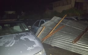 Damage from the tornado which struck New Plymouth.