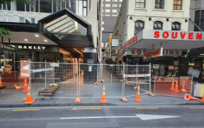 Queen Street morning after falling masonry.