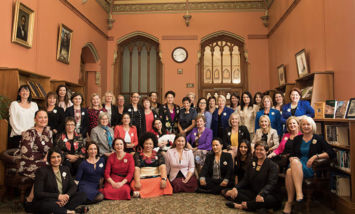 NZ's female MPs gathered together today to mark Suffrage Day
