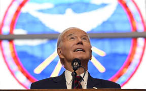 US President Joe Biden speaks during a Sunday service at the Royal Missionary Baptist Church in North Charleston, South Carolina, on January 19, 2025.