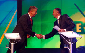 David Cunliffe, left, and John Key.
