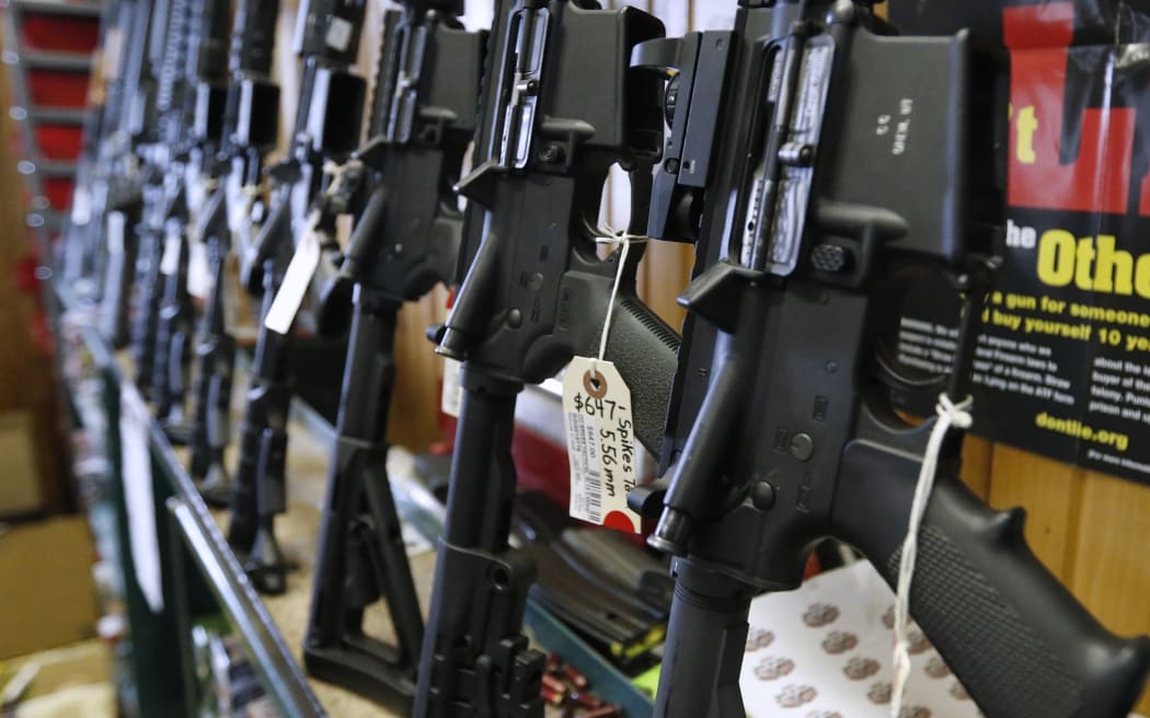 Semi-automatic AR-15's on sale at a US store.