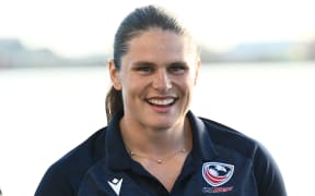 Media stand-up with New Zealand’s Portia Woodman-Wickliffe and USA’s Ilona Maher at Princes Wharf in Auckland, New Zealand ahead of the Pacific Four Rugby match this weekend.
Photo: Andrew. Cornaga / Photosport