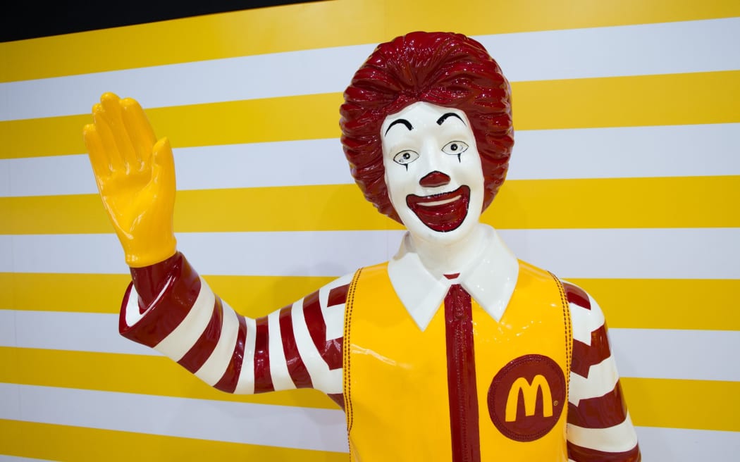 McDonald's fast food chain mascot Ronald McDonald seen in a  toys exhibition at Canton Tower in Guangzhou, China.