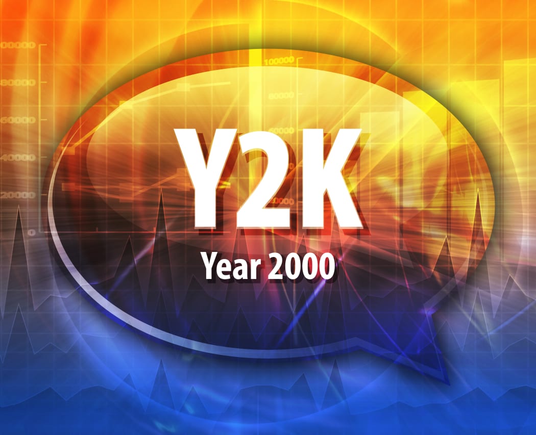 Speech bubble illustration of information technology acronym abbreviation term definition Y2K Year 2000