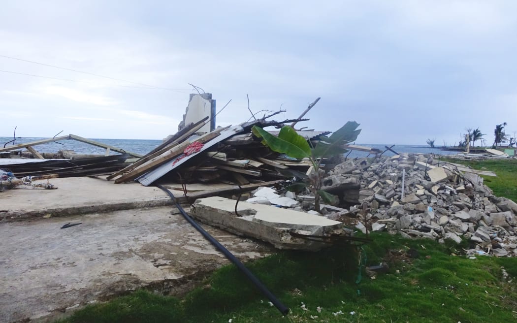 Ruins of the home of Rusila and Turakai in Nasau village Koro Island Fiji