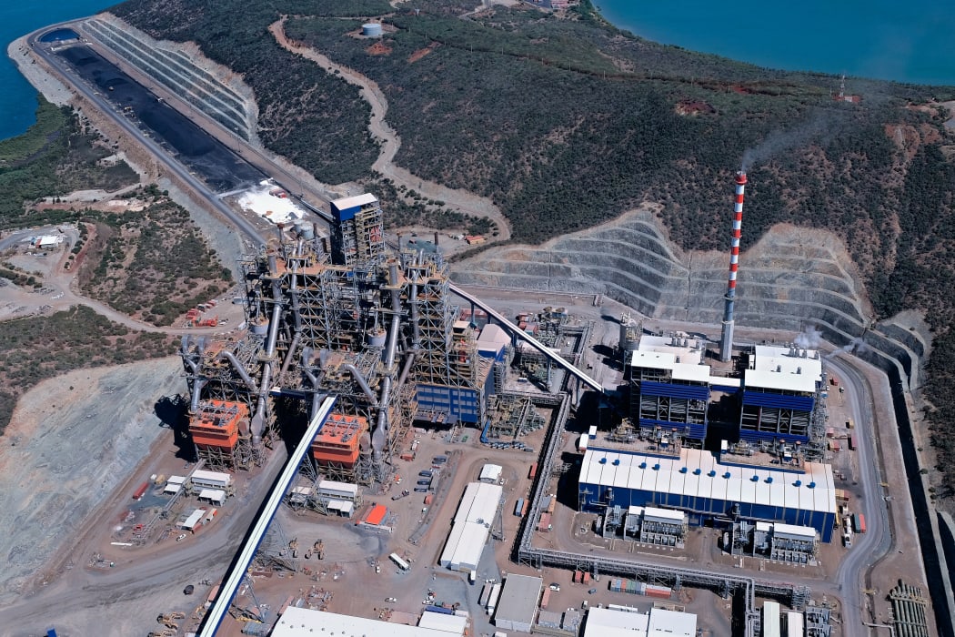 An aerial view taken on September 22, 2015 in Voh, in North Province, New Caledonia shows the Koniambo Nickel SAS (KNS) metallurgical plant belonging to Glencore and Societe miniere du Sud Pacifique.