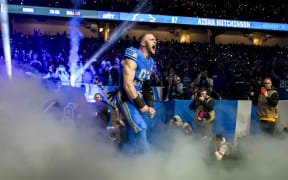 Aidan Hutchinson #97 of the Detroit Lions is introduced before the game against the Tampa Bay Buccaneers.