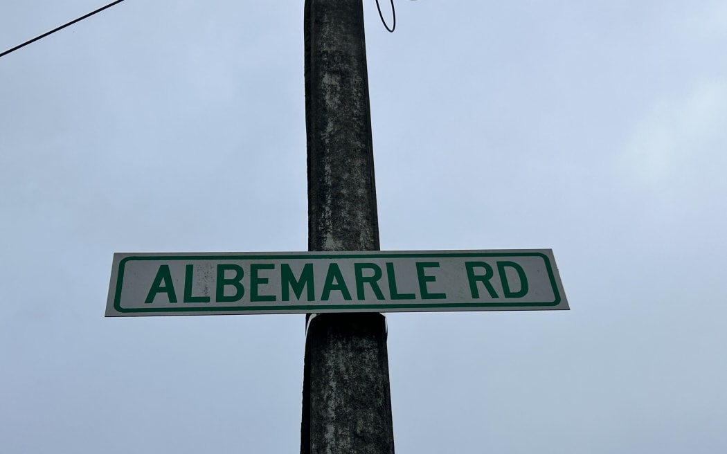 Wellington police at the scene in Albemarle Road, Northland, where a man was found dead outside a property on Tuesday 1 April 2025.