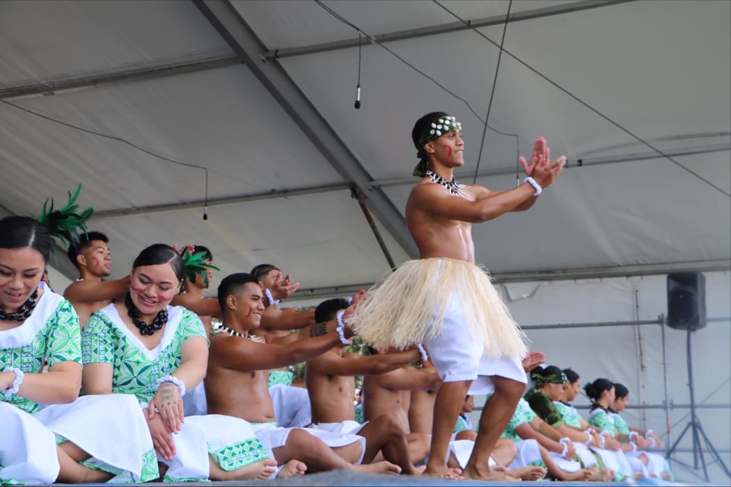 Marcellin College perform on the Samoan stage