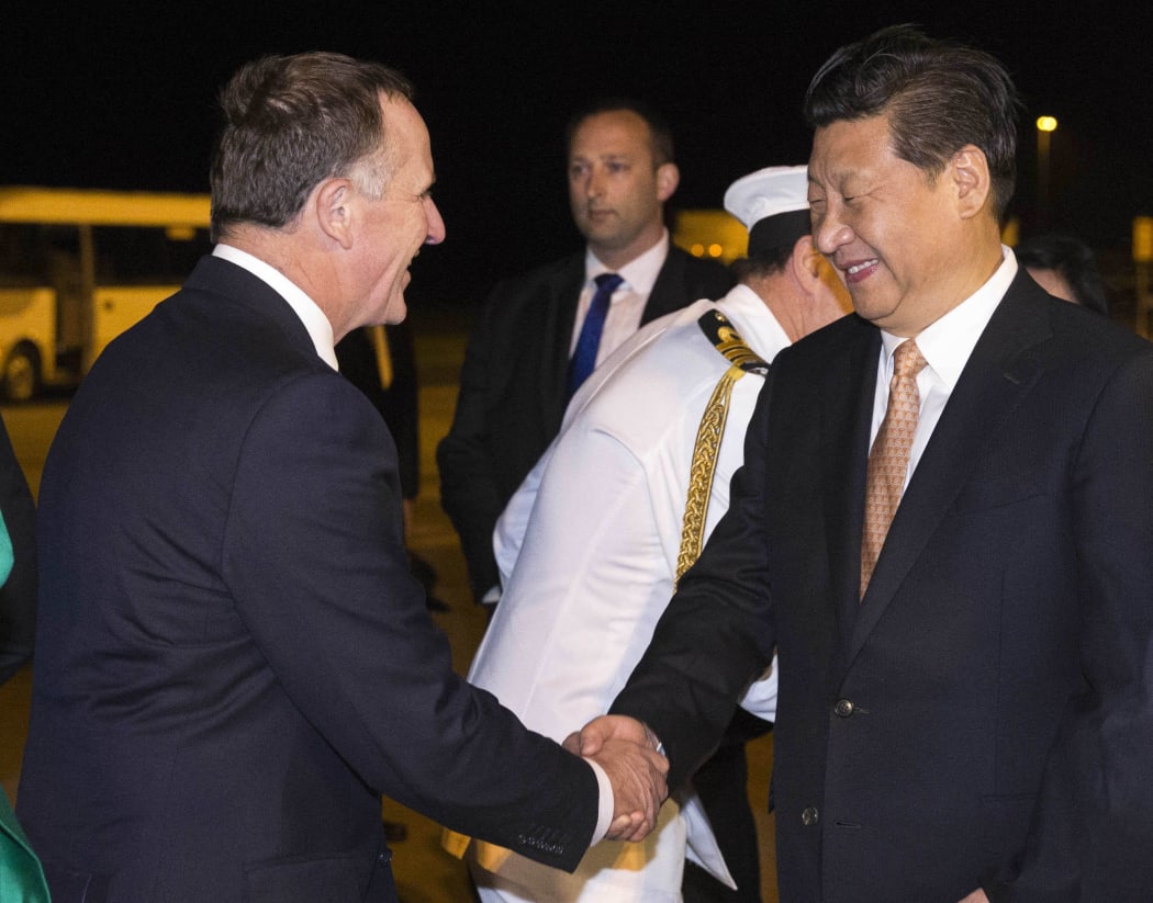 Prime Minister John Key welcomes Chinese President Xi Jinping.