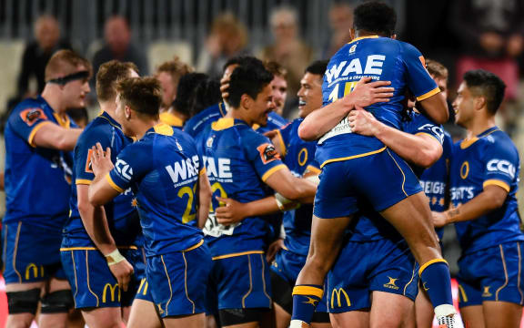 Otago celebrates winning the Mitre10 Cup rugby match, Canterbury V Otago, at Orangetheory Stadium, Christchurch, New Zealand, 30th October 2020. Copyright photo: John Davidson / www.photosport.nz