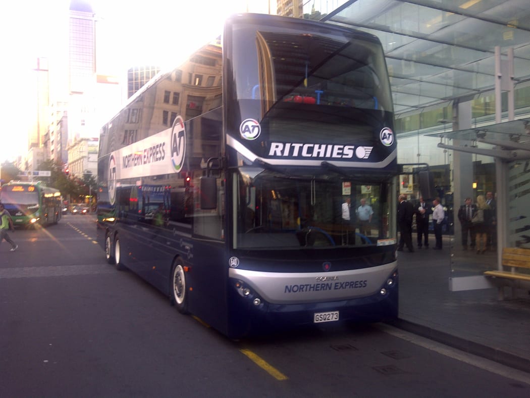 The first of Auckland's double-decker buses.