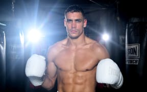 Boxer David Nyika at Harry's Gym in Brisbane, where he is training ahead of his next fight, in Saudi Arabia in May.