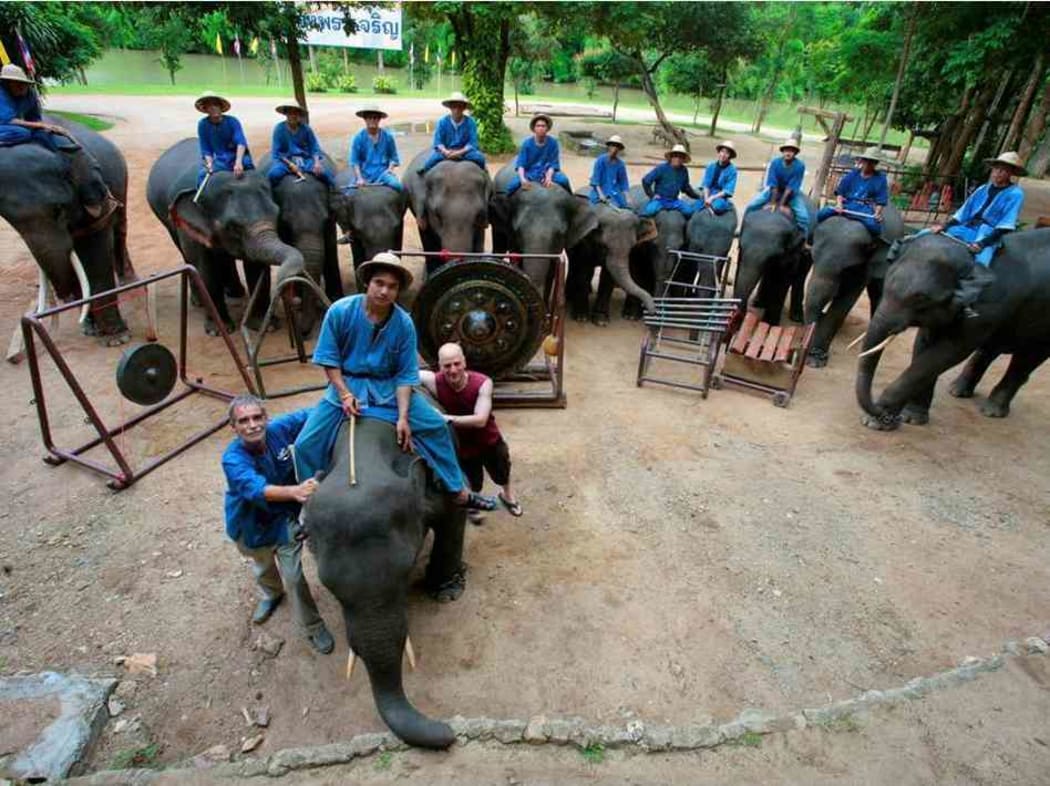 Dave Soldier (in red) and the Thai Elephant Orchestra