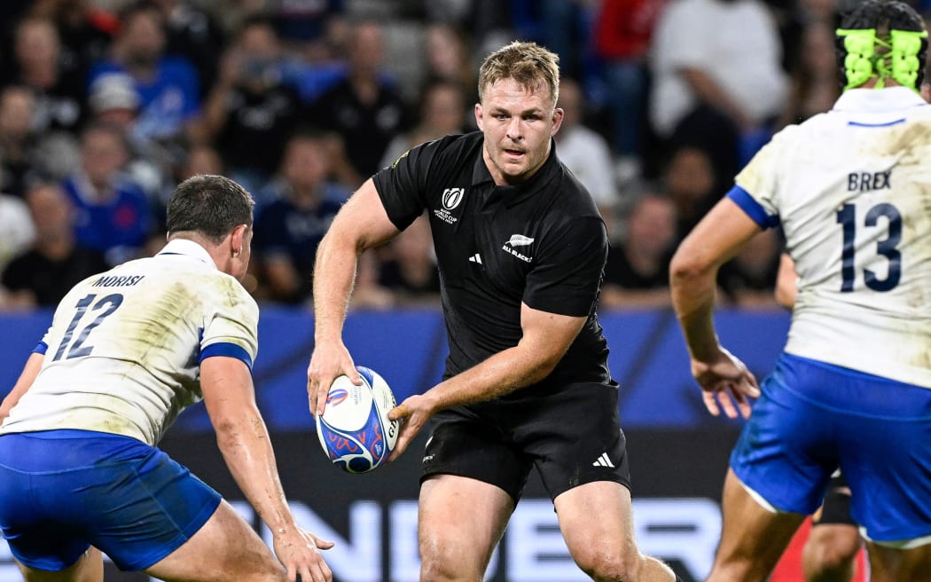Sam Cane in action against Italy at the Rugby World Cup.