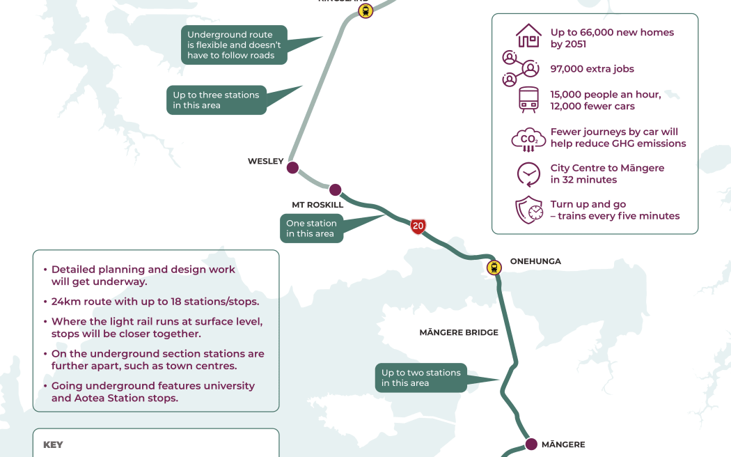 Light Rail Map - Auckland