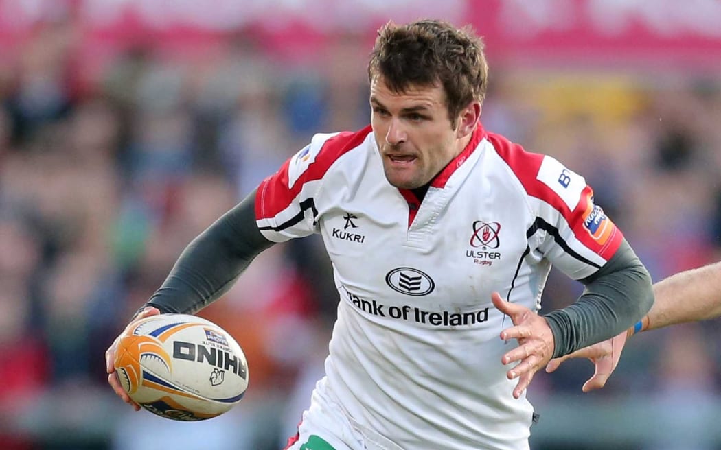 Ulster's Jared Payne is tackled by Leinster's Jamie Heaslip.