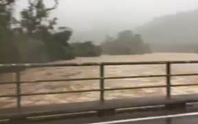 Takaka River in flood.