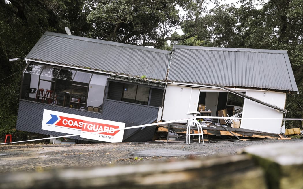 Coastguard Titirangi in French Bay in Auckland after flooding